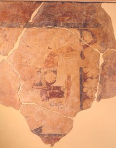 Perseusz Łowca, fresk z metopy świątyni C w Termosie, Grecja, cywilizacja grecka, ok. 630 p.n.e. autorstwa Greek School