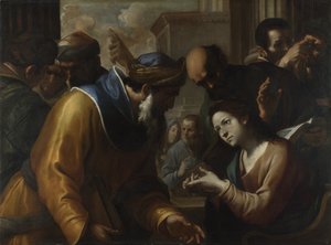 Chrystus spiera się z lekarzami, 1660s autorstwa Gregorio Preti
