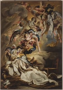 Morte de Santa Escolástica, c.1700 (óleo sobre tela)polonês
