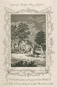 Zakopywanie ofiar dżumy, Holywell Mount, Shoreditch, Londyn, 1665, koniec XVIII wieku autorstwa Grignion