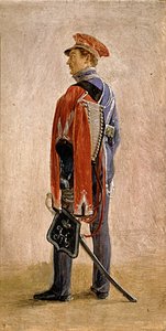 Portret P.M. Kunitsky, huzar z pułku huzarów Wilhelm, książę Nassau, 1832 autorstwa Grigori Grigorevich Chernetsov