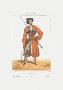 Człowiek kabardyński Od: Sceny, pejzaże, zwyczaje i stroje Kaukazu, 1840 autorstwa Grigori Grigorevich Gagarin
