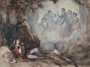 Ilustracja do wiersza Sen M. Lermontowa, połowa XIX wieku