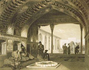 Sala Lustrzana w Pałacu Sardara z Erewania, Armenia, tablica 17 z księgi o Kaukazie, rytowana przez Charlesa Claude