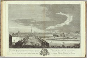 Newski Prospekt z widokiem Admiralicji Księga do 50. rocznicy założenia Petersburga, 1753 autorstwa Grigory Anikeevich Kachalov
