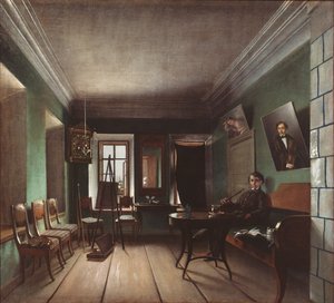 Wnętrze domu Bykovów, lata 50. XIX w. autorstwa Grigory Vasilievich Yurov
