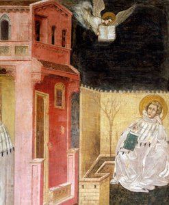 Objawienie anioła, fragment Wizji św. Augustyna, scena z Opowieści św. Filipa i św. Włochy