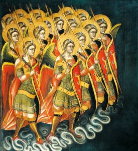 Uzbrojona grupa aniołów autorstwa Guariento (aktywna 1338-1367 lub 1370)