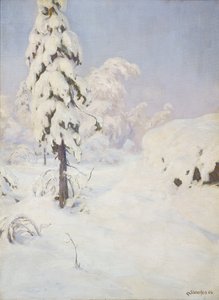 Zima w lesie autorstwa Gudmund Stenersen