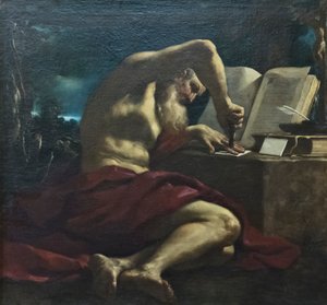 Święty Łukasz autorstwa Guercino (1591 1666) (studio)