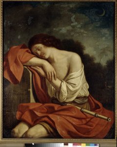 Śpiący Endymion. Obraz Giovanniego Francesco Barbieri, znanego jako Guercino lub Le Guerchin (1591-1666), olej na płótnie. sztuka włoska autorstwa Guercino