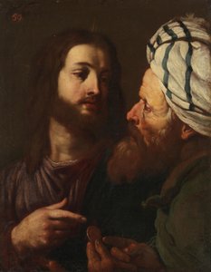 Chrystus i lichwiarz autorstwa Guercino