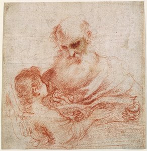 Ewangelista Mateusz z aniołem autorstwa Guercino