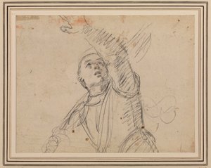 Guercino - Żołnierz, według żołnierza z obrazu An. Zmartwychwstanie Carracciego, Maisons-Lafitte, RCIN 902599 autorstwa Guercino