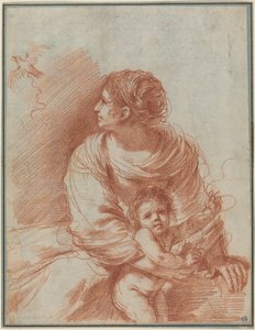 Madonna z Dzieciątkiem i zbiegłym szczygłem autorstwa Guercino