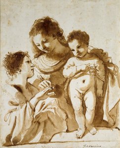 Mistyczne zaślubiny św Katarzyny, 1618-1619 autorstwa Guercino