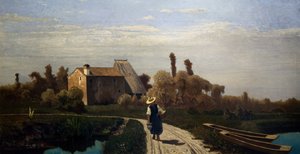 Wiejski krajobraz, majowy poranek