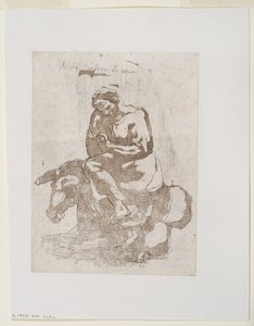 Acidia vestita di nero - Leniwiec siedzący na ośle, ok. 1793 (druk czarnofigurowy i akwatinta)