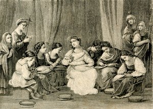 Dorastanie Dziewicy, Guido Reni (1575-1642), Sanktuarium Świętego Domu, Loreto, Marche, Włochy autorstwa Guido Reni