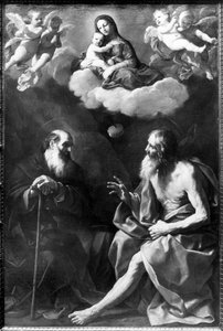 Pustelnicy Paweł i Antoni na pustyni autorstwa Guido Reni