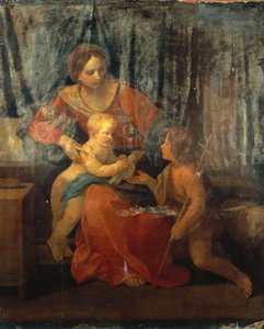 Madonna z Dzieciątkiem ze św. Janem Chrzcicielem we wnętrzu, ok. 1640 autorstwa Guido Reni