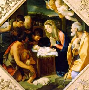 Adoracja Dzieciątka Jezus, ok. 1640 autorstwa Guido Reni