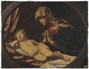 Matka Boska i śpiące Dzieciątko autorstwa Guido Reni