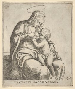 Dziewica opiekująca się Dzieciątkiem Chrystus, ca. 1590-1610. autorstwa Guido Reni