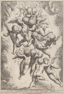 Anioły w chwale autorstwa Guido Reni, after Luca Cambiaso