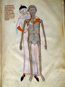 Chirurgia: Sekcja klatki piersiowej. Miniatura w „Liber notables Filippi siódmy król Franków, wydobyty z ksiąg Galien” napisany przez Gui (Guy) z Pawii