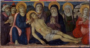Opłakiwanie Chrystusa, ok. 1500 (tempera na drewnie) autorstwa Guidoccio di Giovanno Cozzarelli