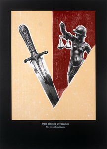 On the Pale Criminal, Thus Spoke Zarathustra, 2023 (drzeworyt i sitodruk) autorstwa Guilherme Pontes