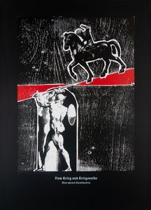 O wojnie i wojownikach (czarny), Thus Spoke Zarathustra, 2024 (drzeworyt i sitodruk) autorstwa Guilherme Pontes