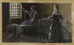 Ethel i zawoalowana kobieta, ok. 1889 (olej na płótnie) autorstwa Guillaume Albert Demarest