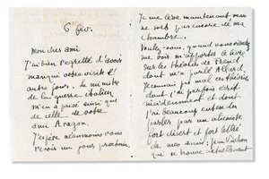 List z autografem podpisany do Andre Bretona, 6 lutego 1918 r. autorstwa Guillaume Apollinaire
