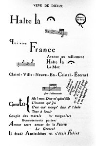 Kaligram (rebus) Guillaume Apollinaire (1880-1918): „”Przyjdź z Dieuze””