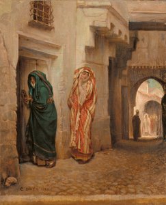 Sekretne spotkanie, 1863 autorstwa Guillaume Charles Brun