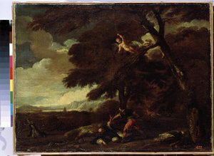 „Śmierć św. Piotra z Weronu” (Zabójstwo św. Piotra Męczennika) Dominikański kaznodzieja Piotr z Werony (Pietro Rosini lub Pietro Martire lub Pietro da Verona) (1205-1252) ginie na drodze z Come do Mediolanu . Obraz Guillaume Courtoi