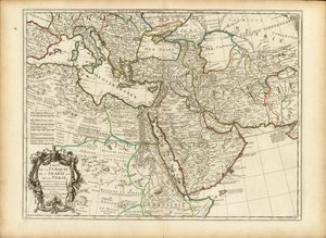 1701 Guillaume Delisle mapa imperium osmańskiego i perskiego (przycięta) autorstwa Guillaume Delisle