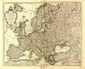 Mapa Europy. LOC 97683588 autorstwa Guillaume Delisle
