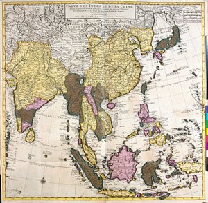 Mapa Azji (akwaforta autorstwa Guillaume Delisle