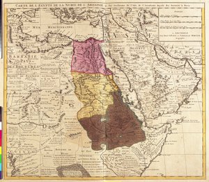 Mapa Egiptu, Nubii (Sudan) i Abisynii (Etiopia) (akwaforta