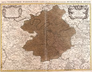 Mapa Ile de France (akwaforta autorstwa Guillaume Delisle