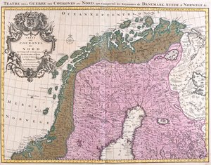 Północna Norwegia, Szwecja, Finlandia autorstwa Guillaume Delisle