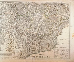 Region Południowy Piemont, Monferrato i Zachodnia Liguria. Mapa Guillaume de l