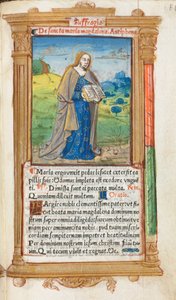 Drukowana księga godzin (do użytku rzymskiego): fol. 109r, Maria Magdalena autorstwa Guillaume Le Rouge