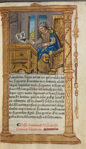 Drukowana księga godzin (do użytku rzymskiego): fol. 20r, św. Marek autorstwa Guillaume Le Rouge