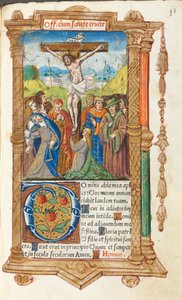 Drukowana księga godzin (do użytku rzymskiego): fol. 55r, Ukrzyżowanie autorstwa Guillaume Le Rouge