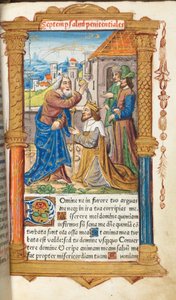Drukowana księga godzin (do użytku rzymskiego): fol. 65r, Dawid i Samuel autorstwa Guillaume Le Rouge