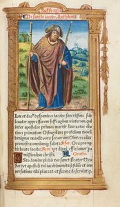Drukowany Księga Godzin Korzystanie z Rzymu: fol. 100r, św. Jakub Większy, 1510. autorstwa Guillaume Le Rouge